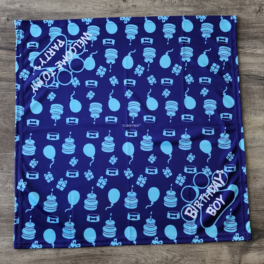 Dog Birthday Boy Welcome To My Party Bandana OSFM - Picture 4 of 13